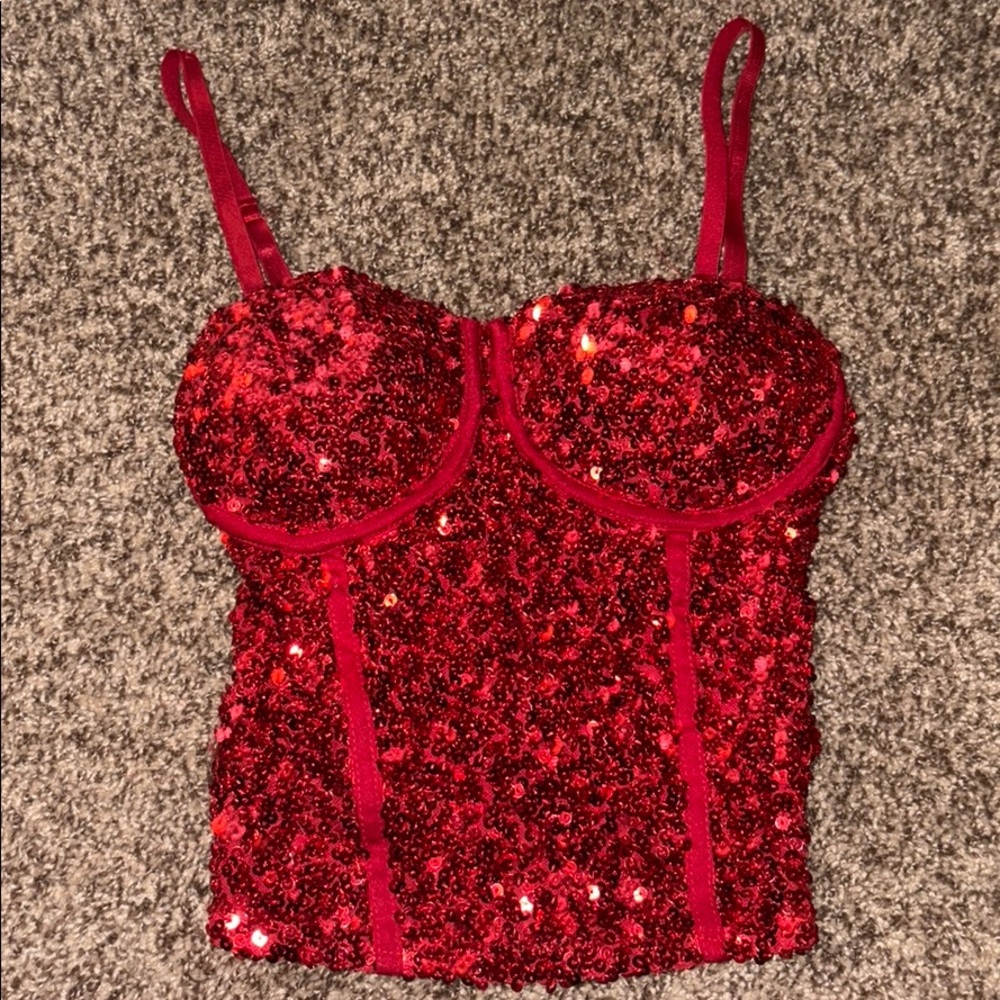 Red corset top
